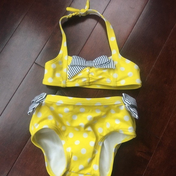 yellow polka dot bikini baby